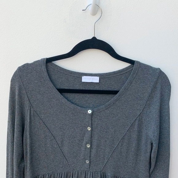 The White Company Medium Dark Grey Dress Babydoll Button Stretch Long Sleeve - Picture 3 of 8